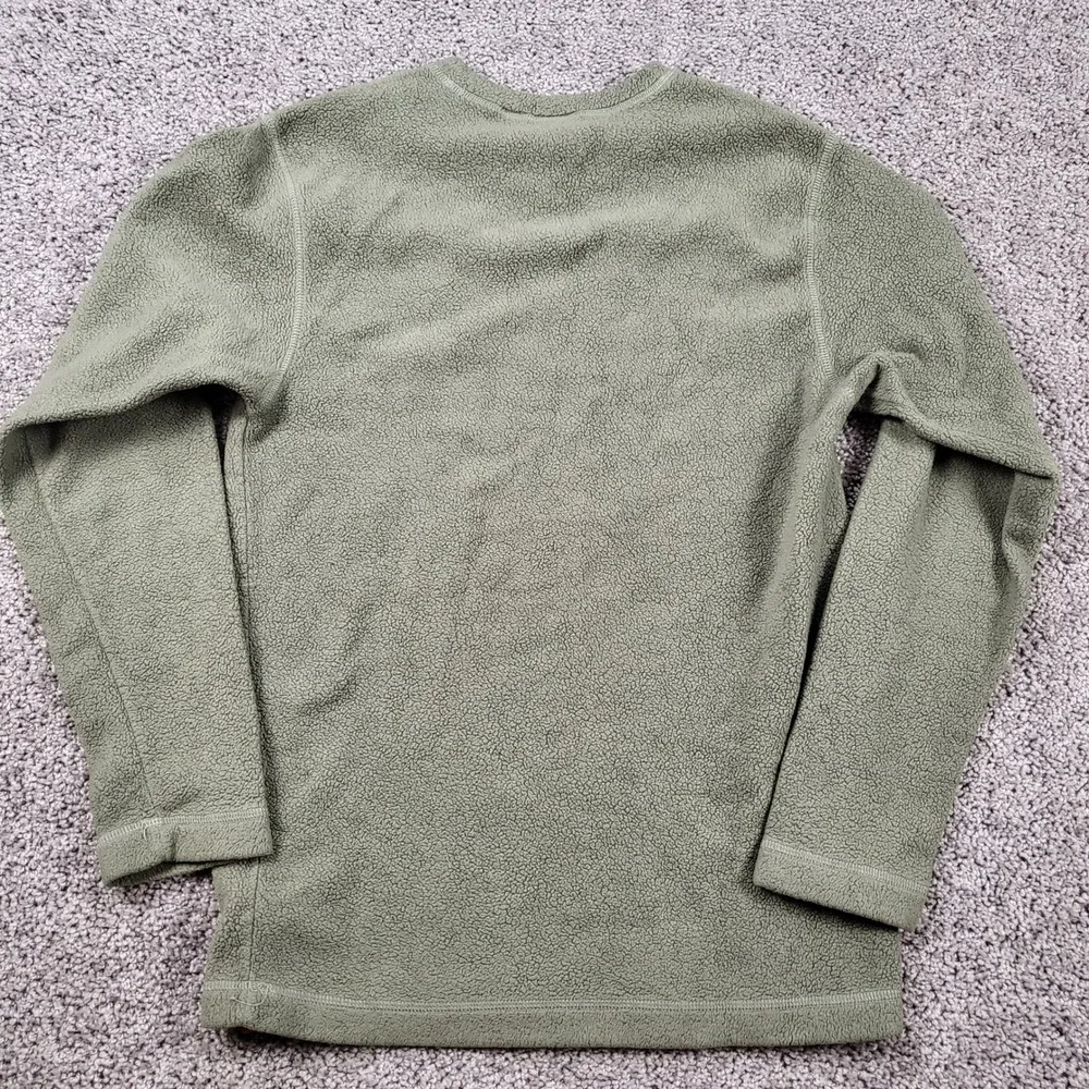 Vintage Levi's Red Tab Sherpa Fleece V-Neck Pullover Olive Green Mens Medium 90s